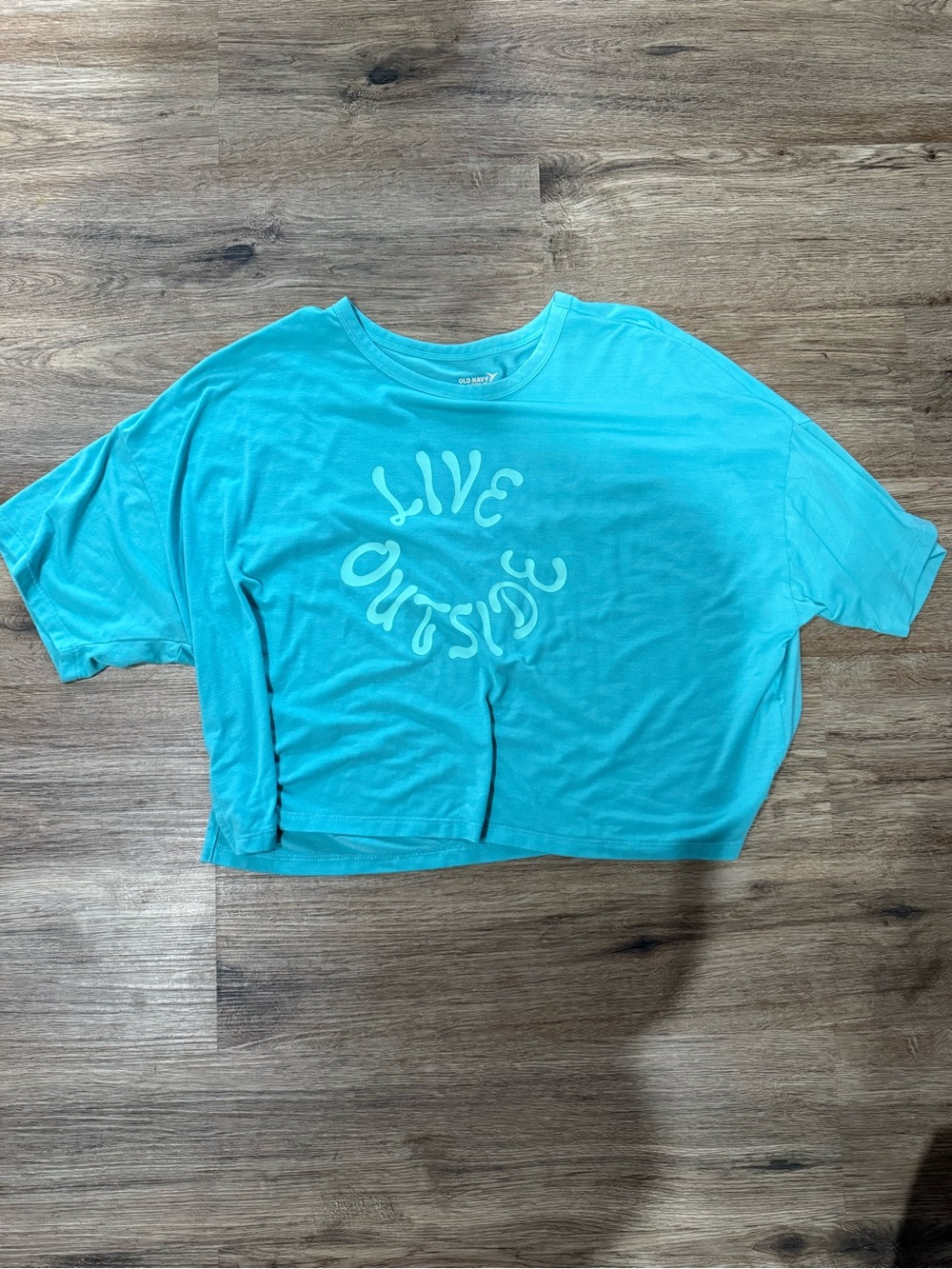 Old navy Live Outside Turquoise Crop Tee